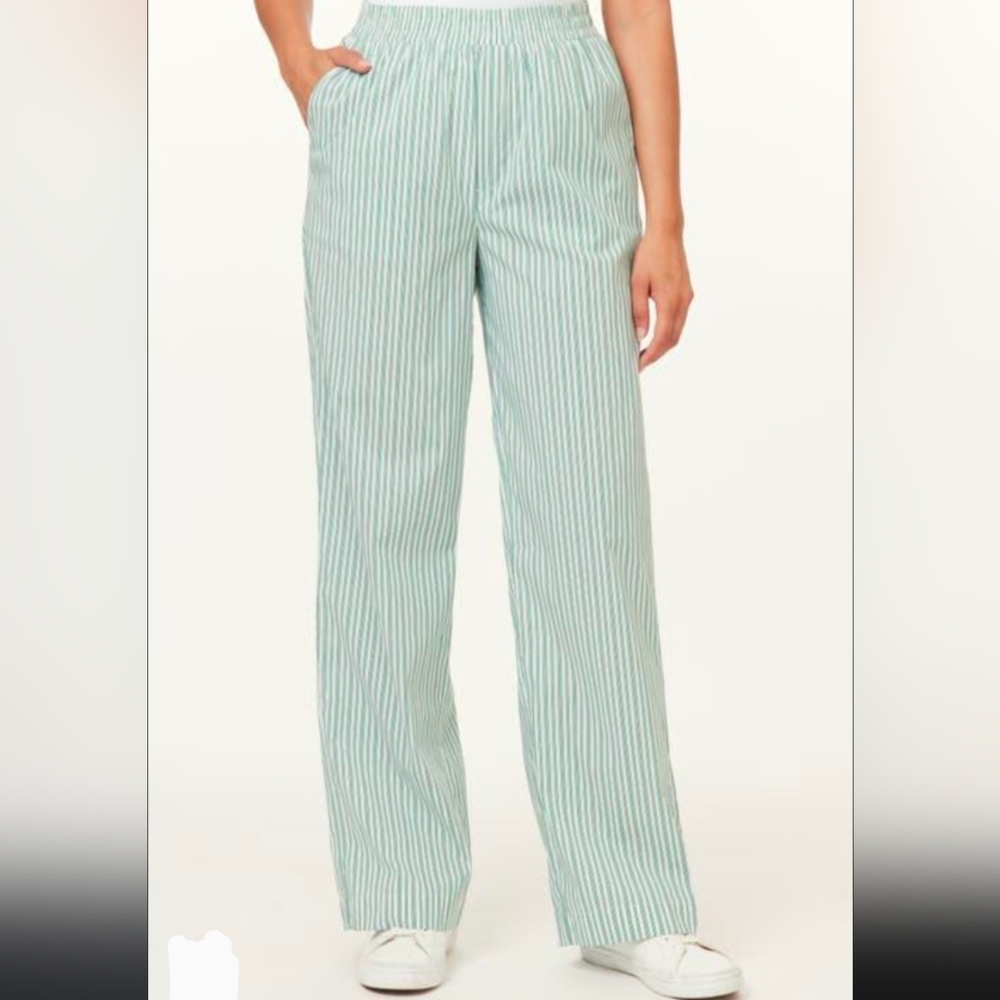 Scotch & Soda Light Green Striped Trousers Size XL New With Tags